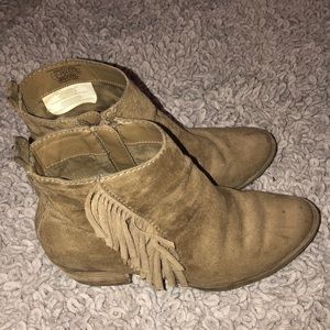 Suede mini heel boots